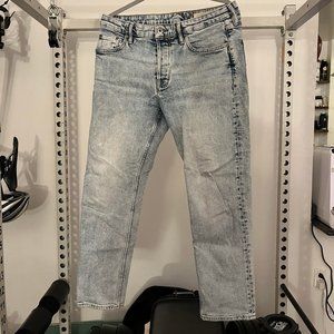 AllSaints Dean Cropped Slim Jeans, Light Indigo - size 32